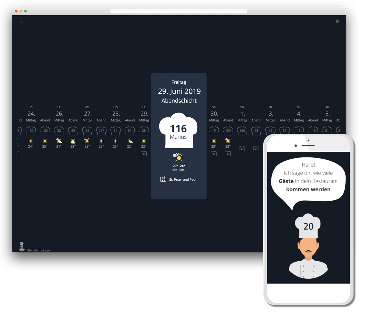 Der App-Küchenchef erklärt, wie die App von Prognolite zu bedienen ist.